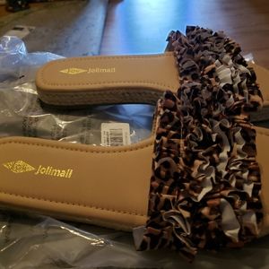 *NEW* Jolimall Leopard slides size 10 NWOT